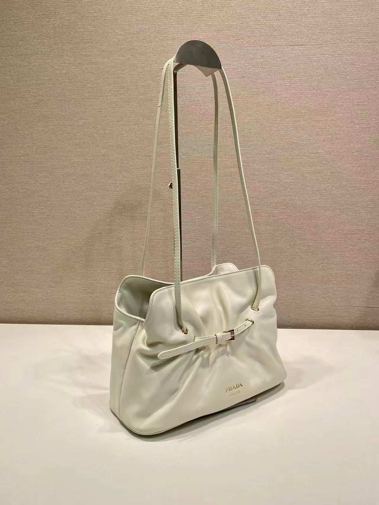 Prada Cloud Bag 25cm Ivory  Sheepskin
