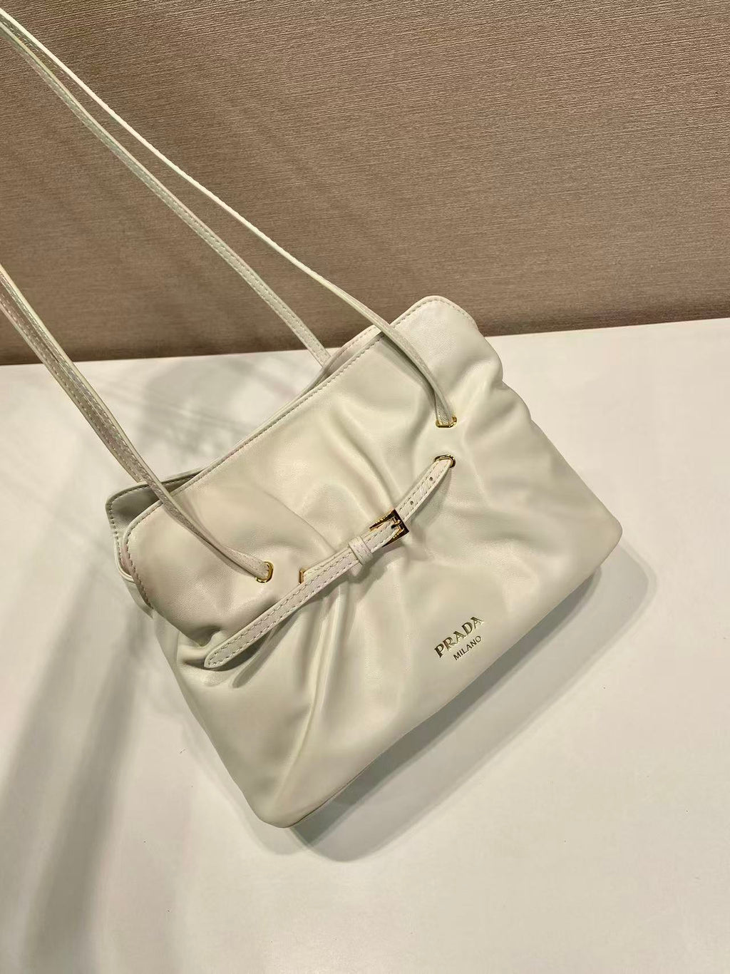 Prada Cloud Bag 25cm Ivory  Sheepskin