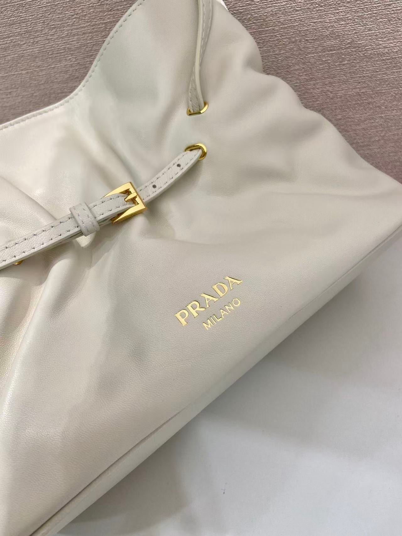 Prada Cloud Bag 25cm Ivory  Sheepskin