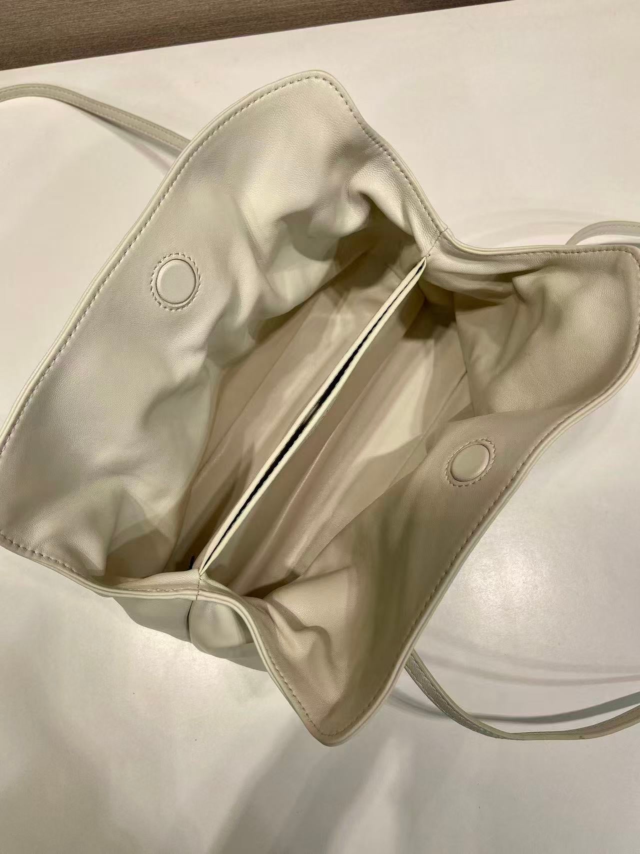 Prada Cloud Bag 25cm Ivory  Sheepskin