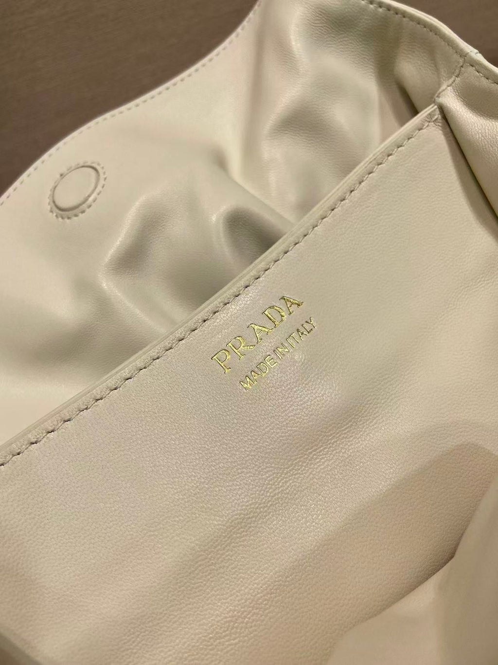 Prada Cloud Bag 25cm Ivory  Sheepskin