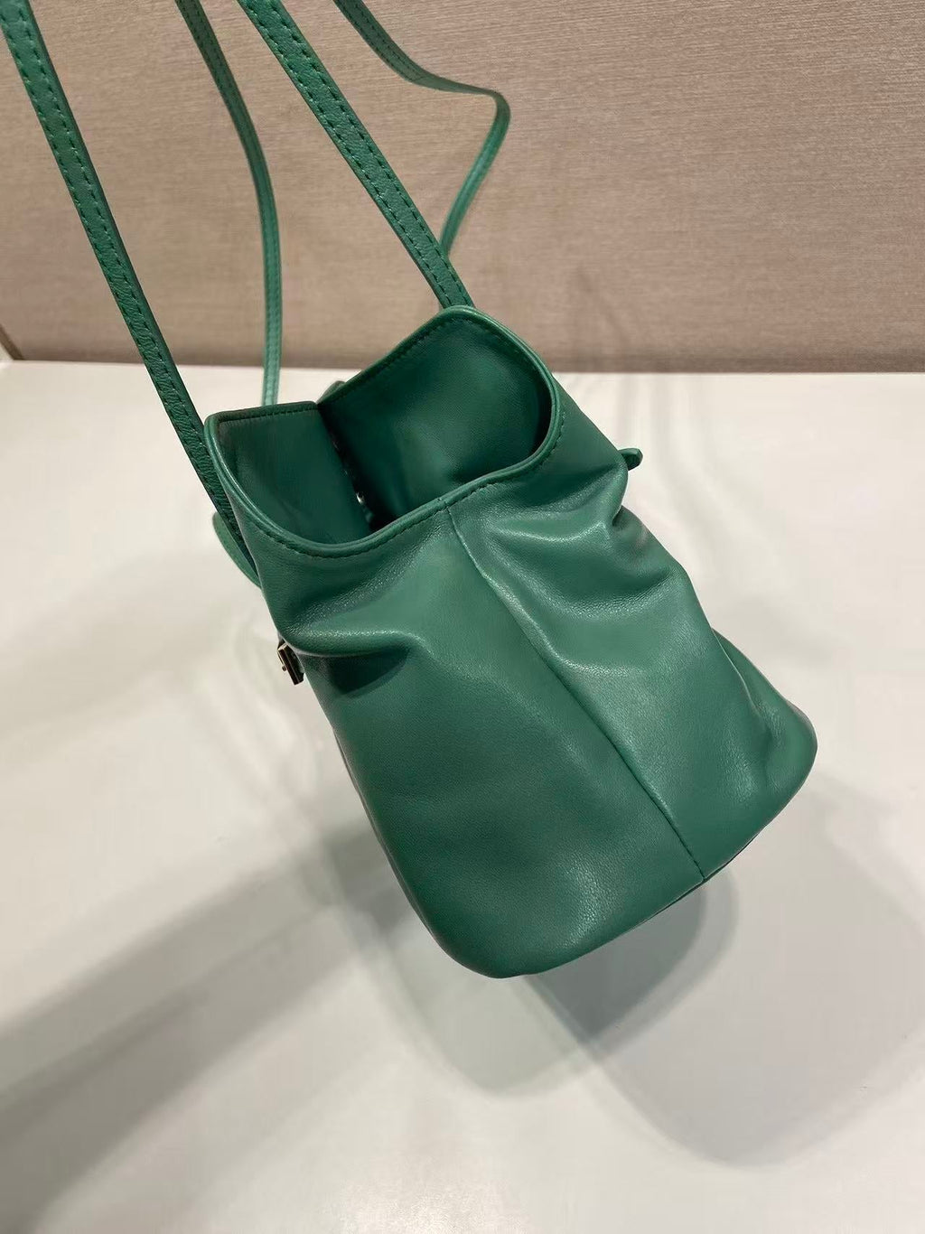 Prada Cloud Bag 25cm Jade Green Sheepskin