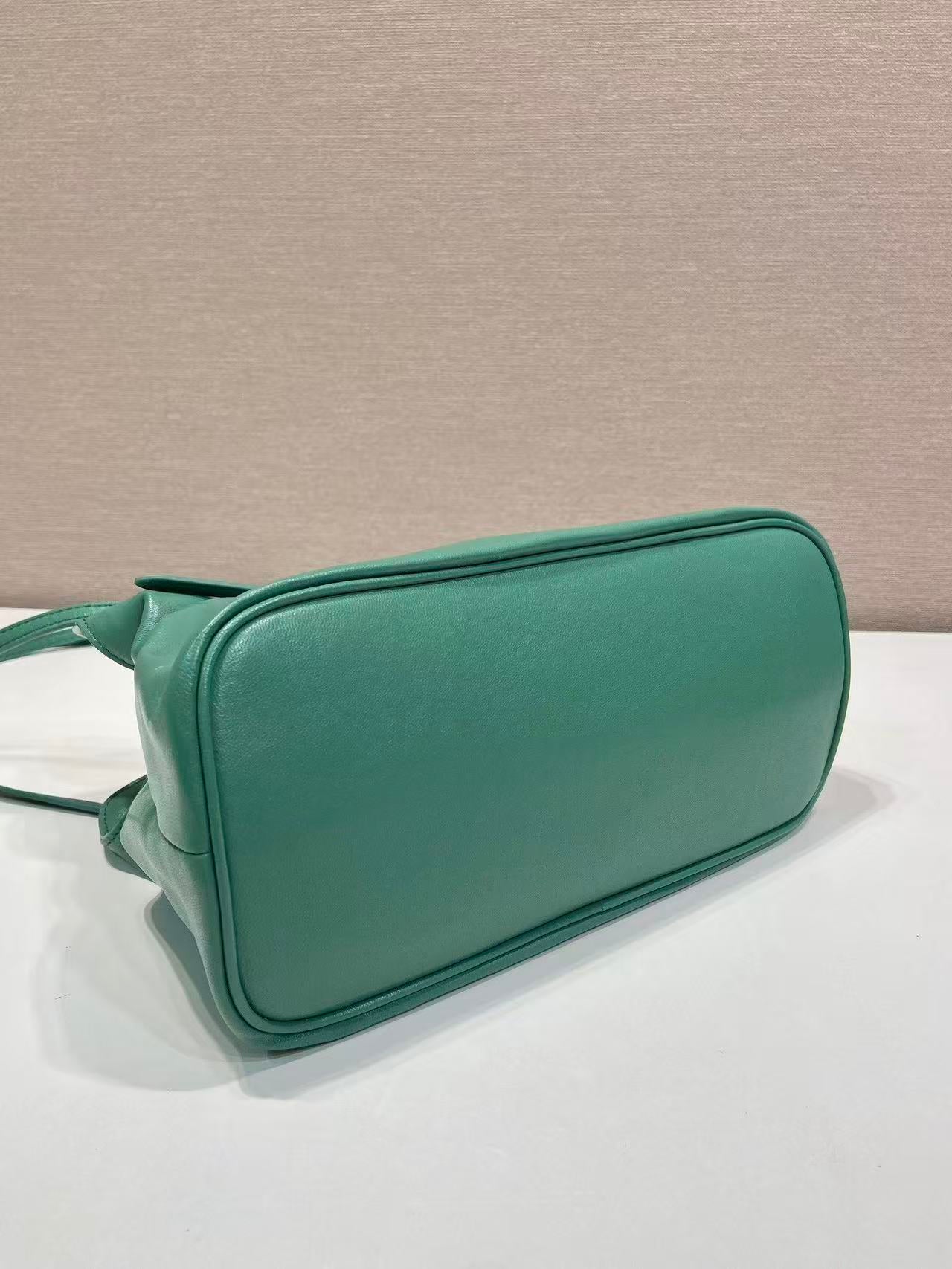 Prada Cloud Bag 25cm Jade Green Sheepskin