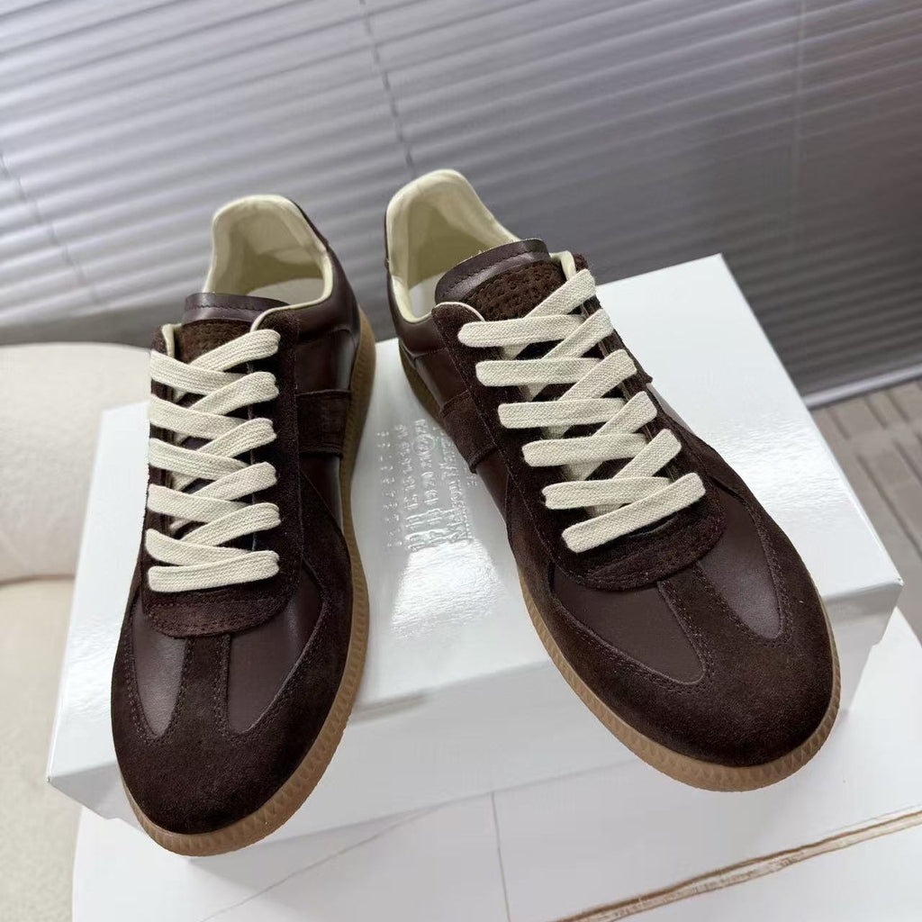 Maison Margiela Sneakers Brown Calfskin Suede Patchwork