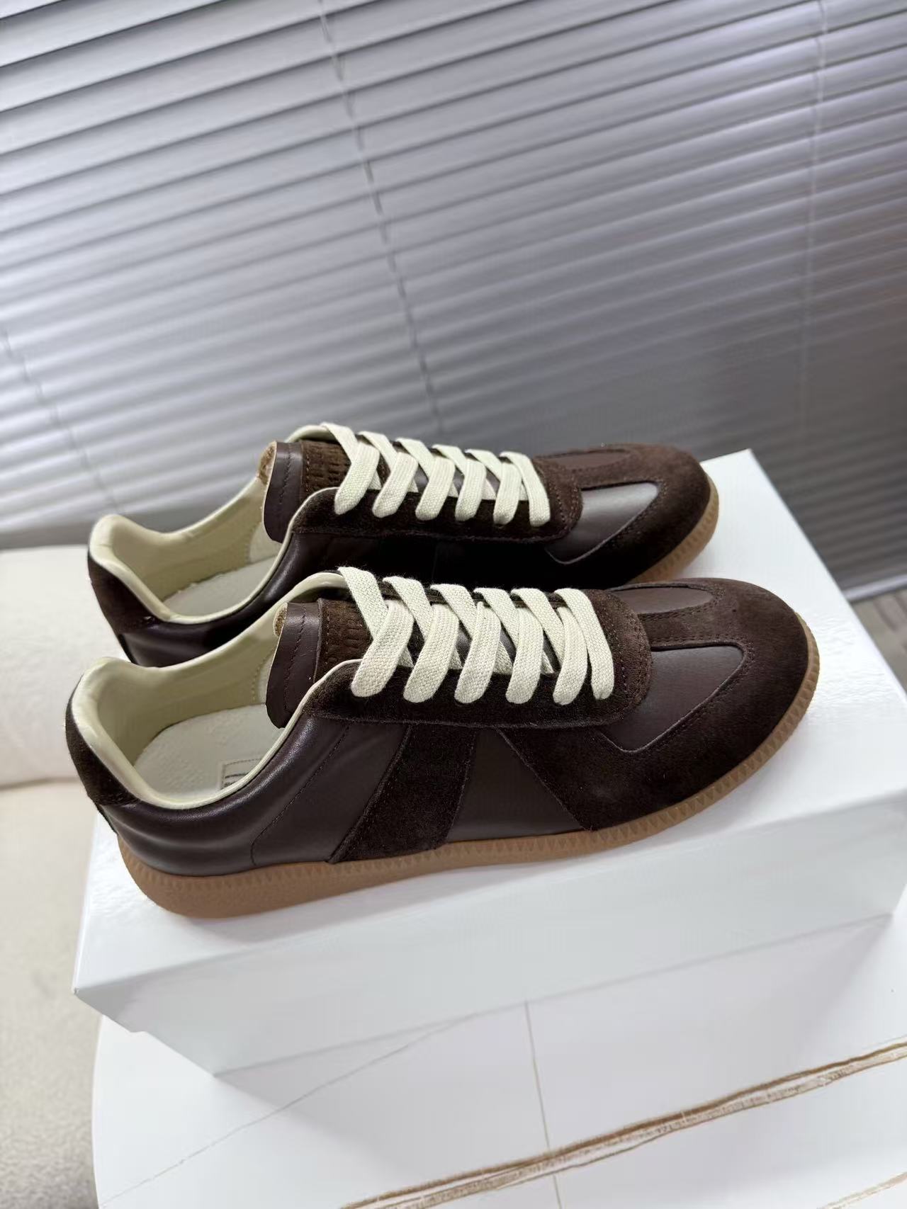 Maison Margiela Sneakers Brown Calfskin Suede Patchwork