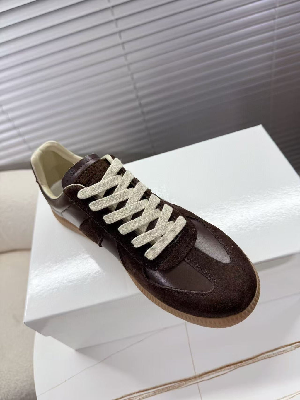 Maison Margiela Sneakers Brown Calfskin Suede Patchwork