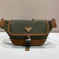 Prada 2025 Belt Bag Musk Green mix Cocoa Recycled Polyamide