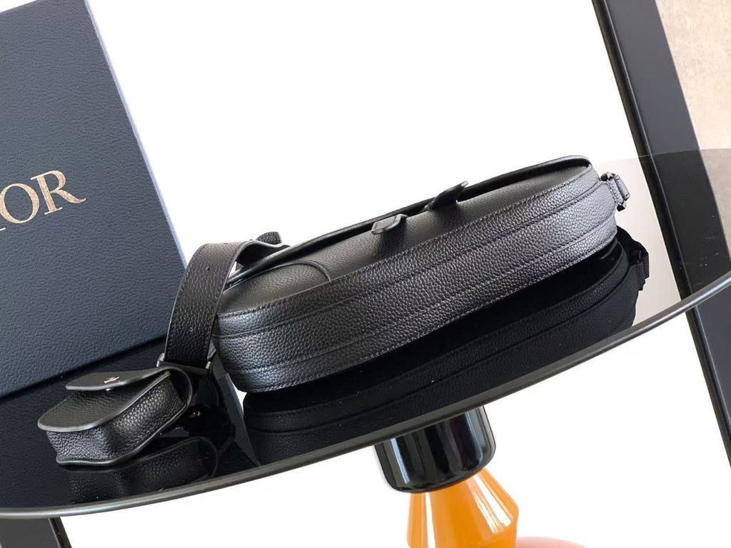 Christian Dior 2025 Saddle Bag 26cm Black Grained Calfskin