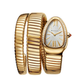 Bulgari Serpenti 35mm Tubogas 18k Yellow Gold Diamonds Silver Dial