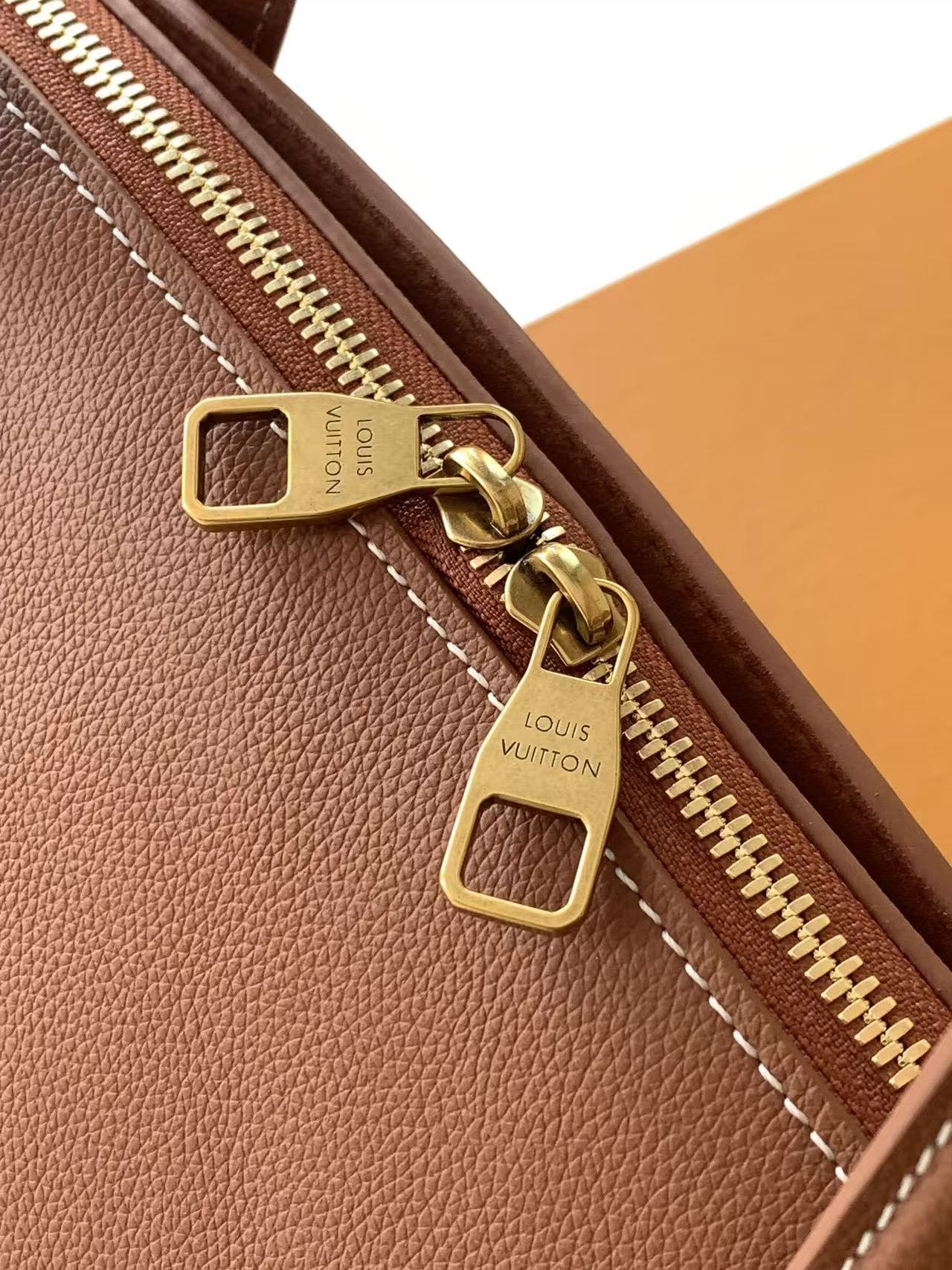 LV Low Key Duffle Tote Brown Calfskin