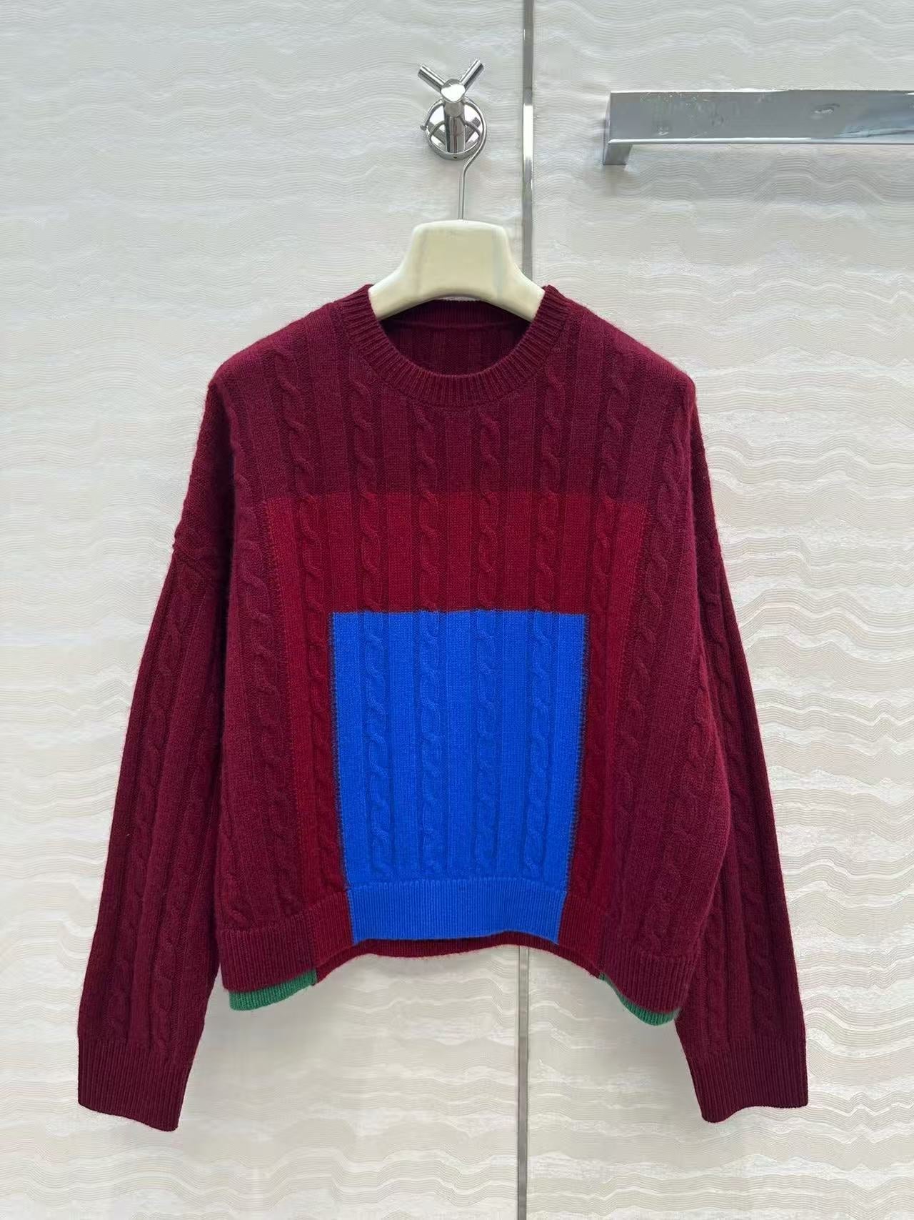 LOEWE Layered cable-knit wool sweater with logo
