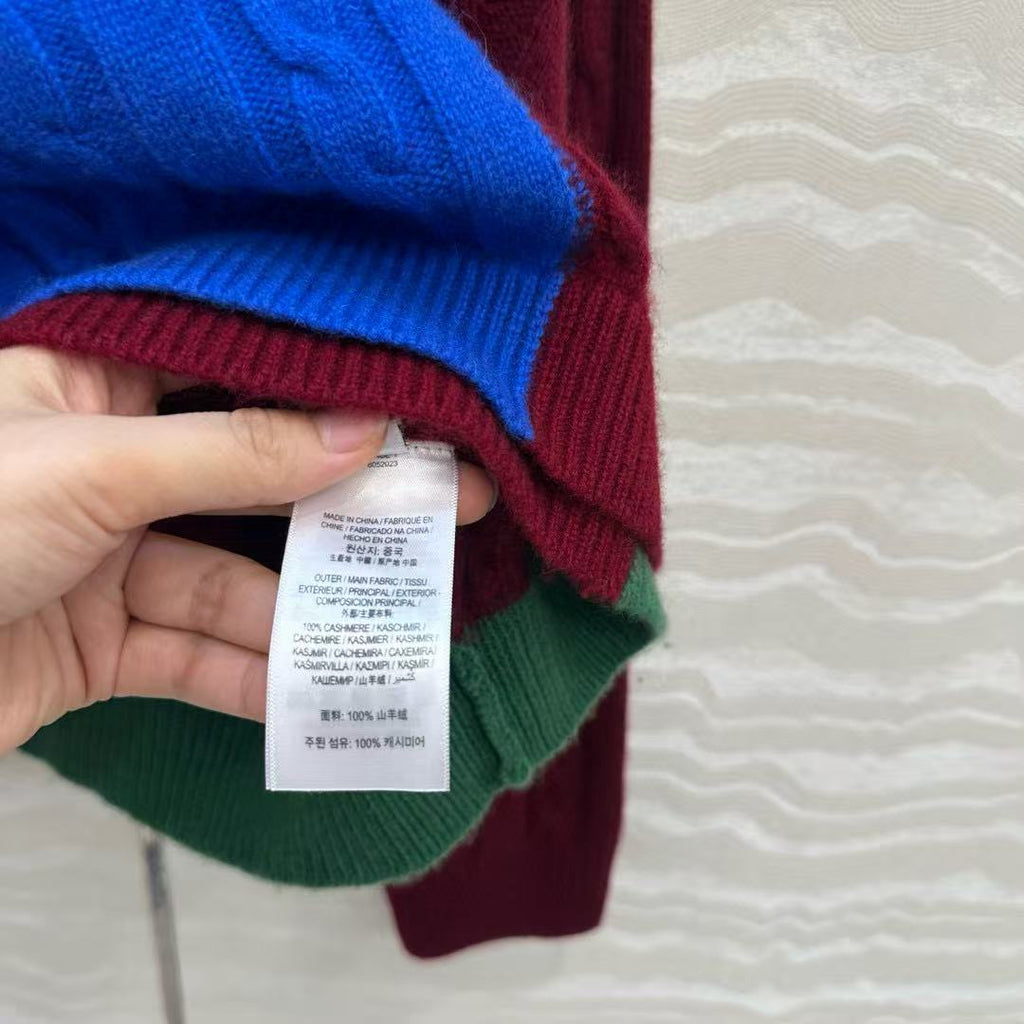 LOEWE Layered cable-knit wool sweater with logo