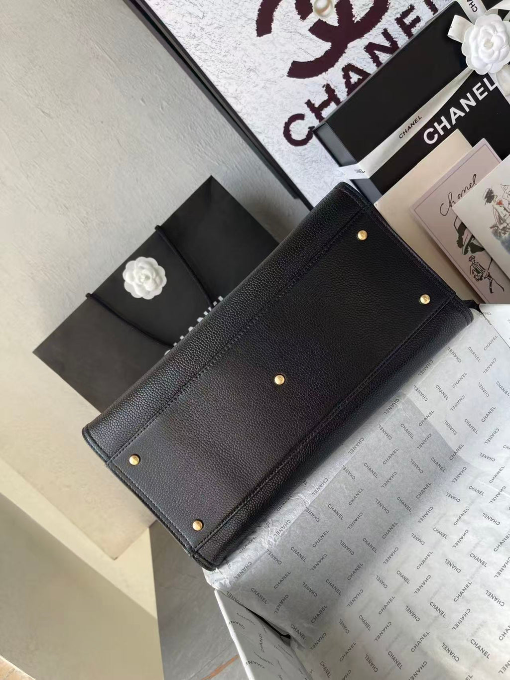 CC 2025 Deauville Tote Bag Black Leather GHW