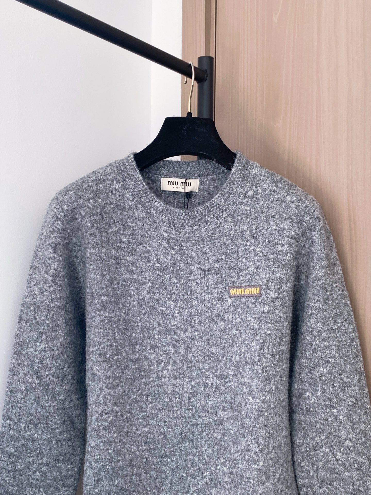 Miumiu 2025 Sweater Lime Green and Gray Wool