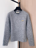 Miumiu 2025 Sweater Lime Green and Gray Wool