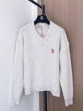 Miumiu 2025 Long-Sleeve Shirt with Logo Embellishment Wool