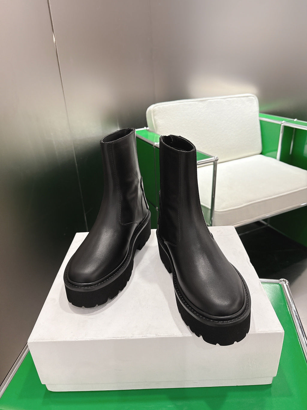 Celine Martens Ankle Boots Black Calfskin