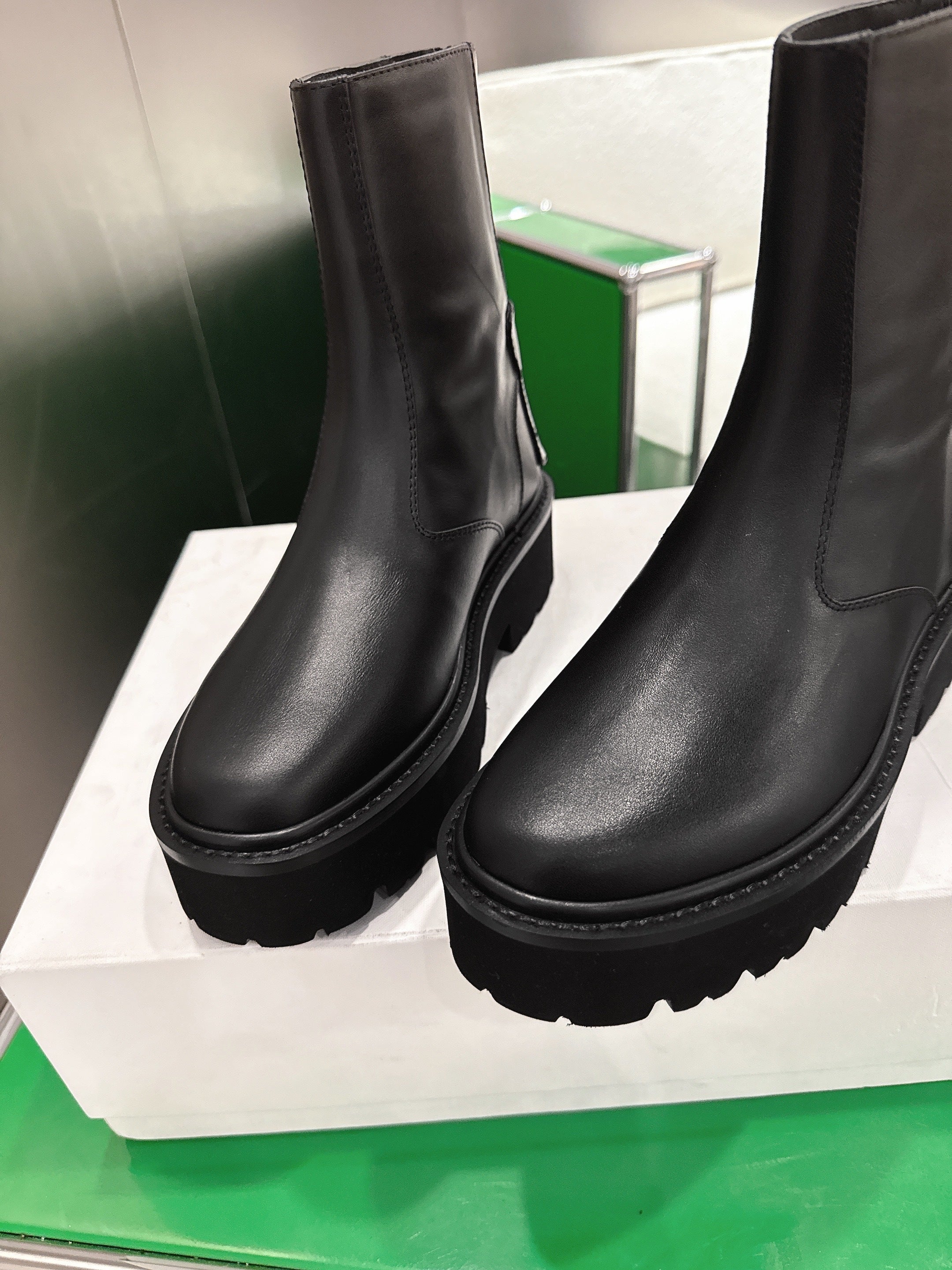 Celine Martens Ankle Boots Black Calfskin