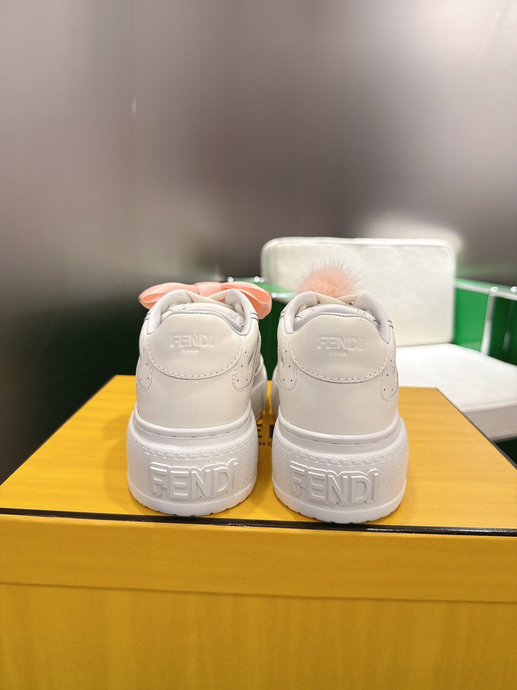 Fendi 2025 Match Platform Sneakers White Leather 562575