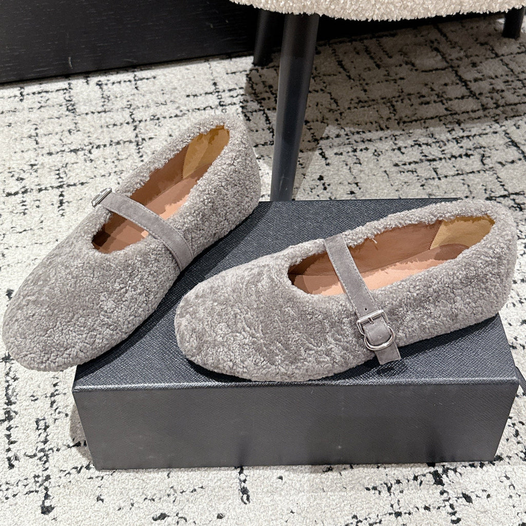 Alaia 2025 Ballet Flat Gray Wool 558646