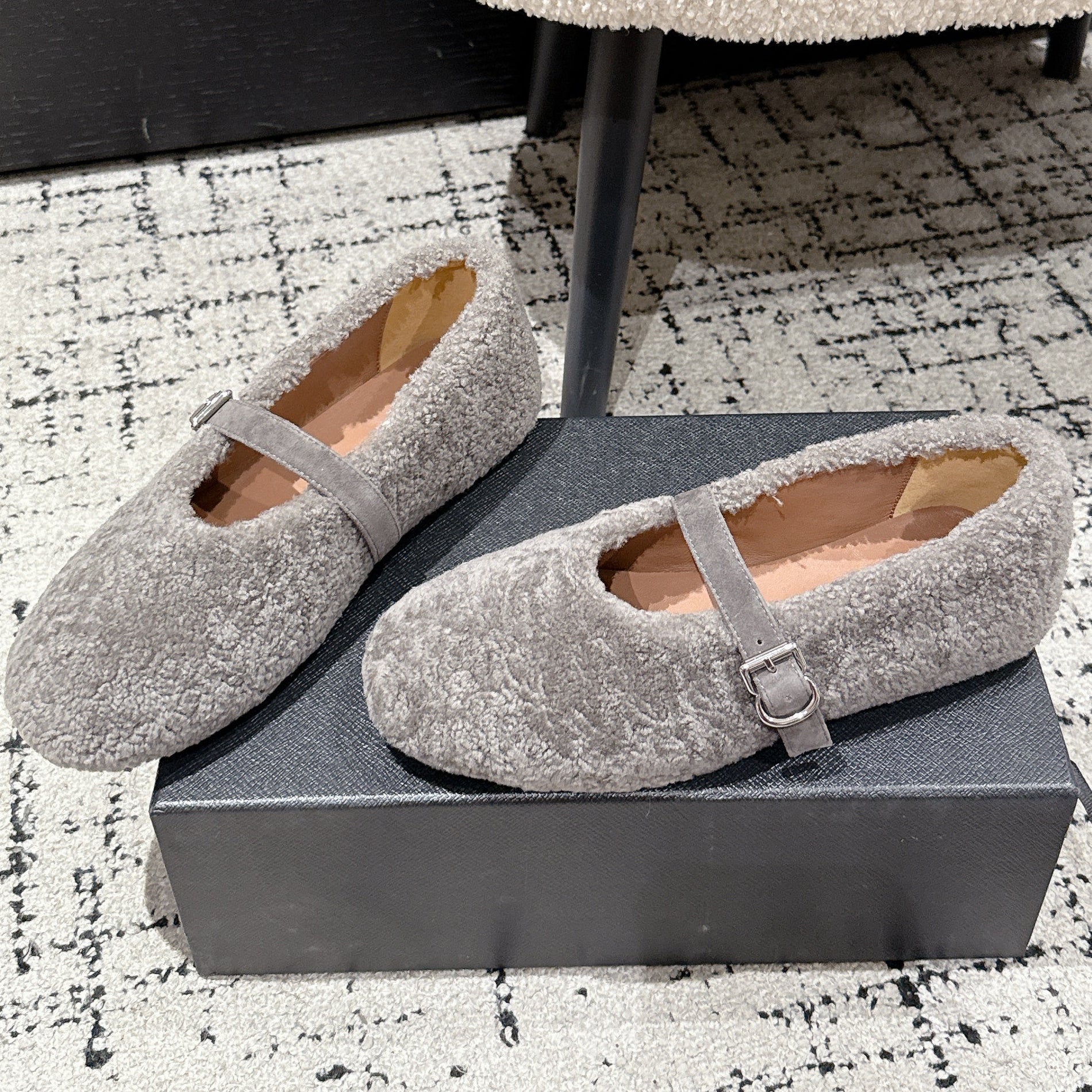 Alaia 2025 Ballet Flat Gray Wool 558646