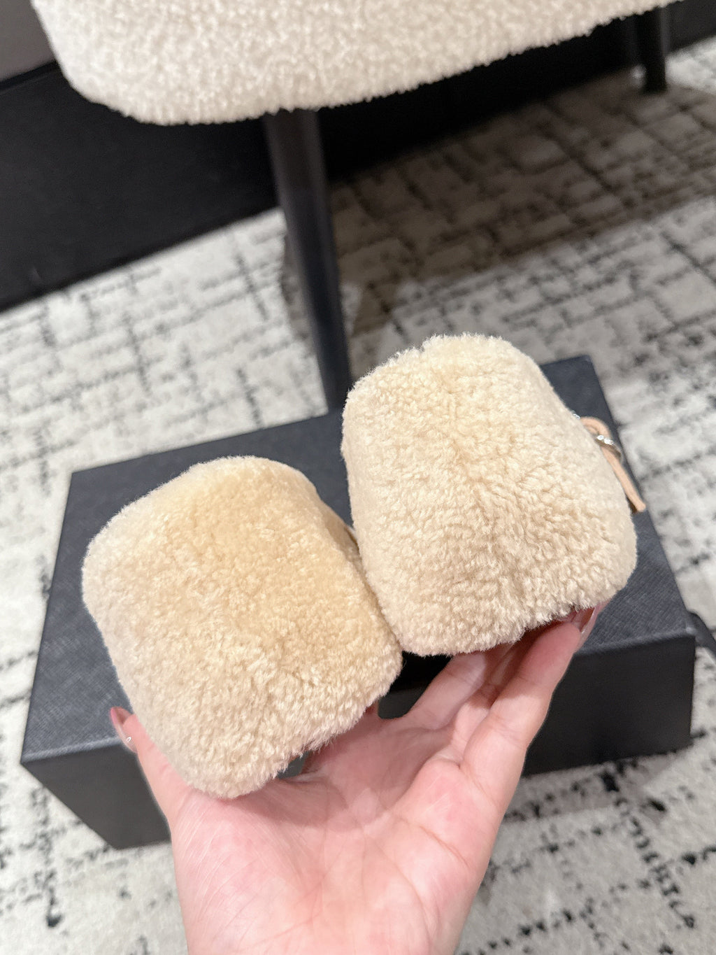 Alaia 2025 Ballet Flat Beige Wool 558649