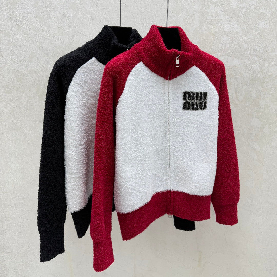 Miumiu 2025 Jacket Red and Black Wool 706677