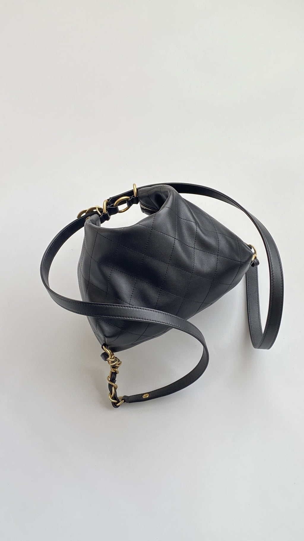Chanel 25 Hobo Backpack Black Soft Calfskin