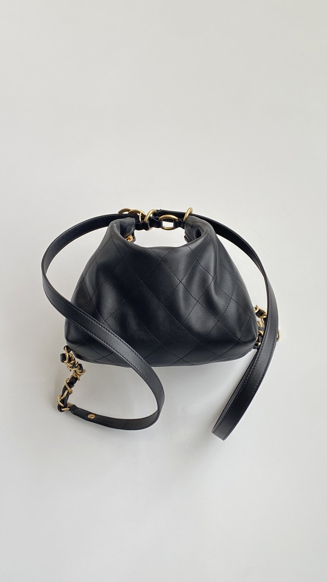 Chanel 25 Hobo Backpack Black Soft Calfskin