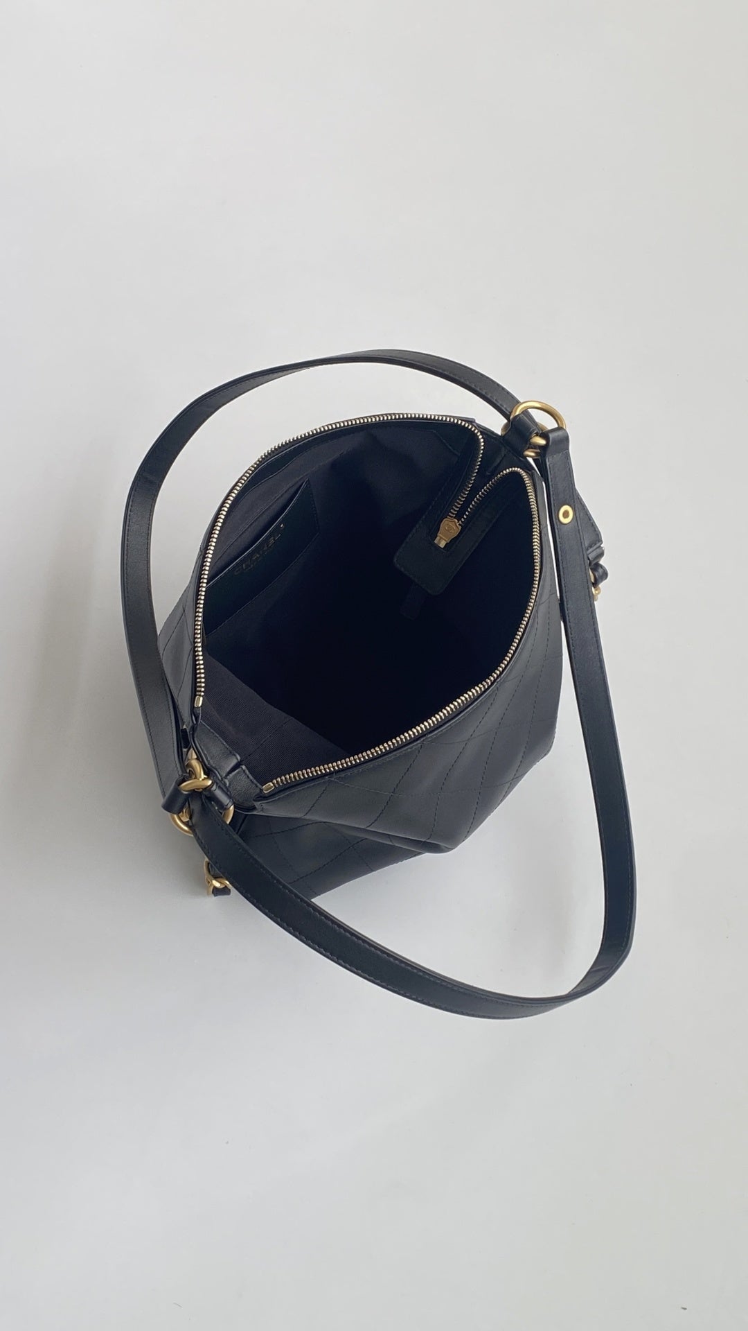 Chanel 25 Hobo Backpack Black Soft Calfskin