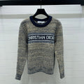 Dior 2025 Sweater Beige mix Navy Blue Wool 321296