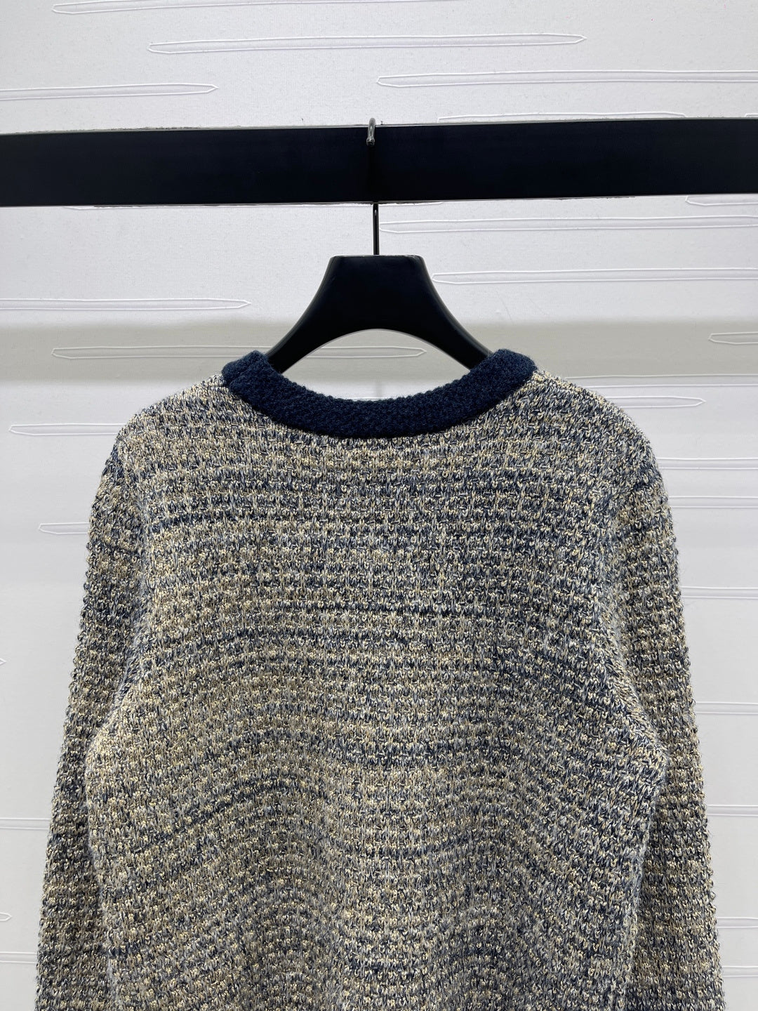 Dior 2025 Sweater Beige mix Navy Blue Wool 321296