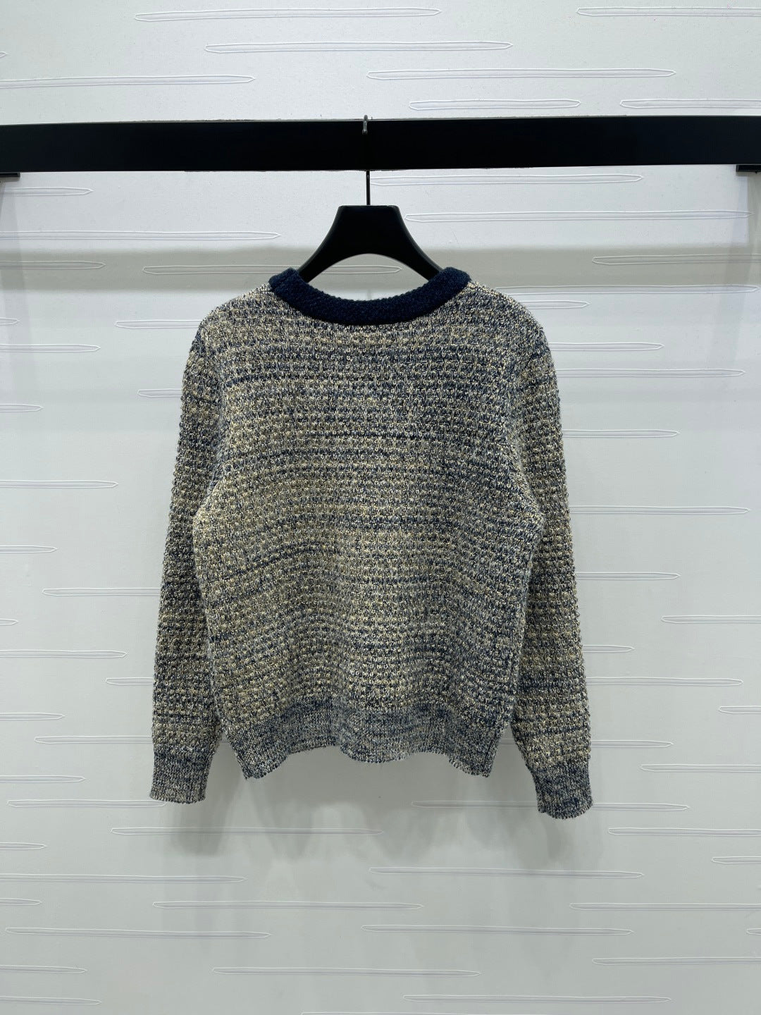 Dior 2025 Sweater Beige mix Navy Blue Wool 321296