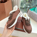 LP Weekend Walk Sneaker Red Brown Fur Suede 549519