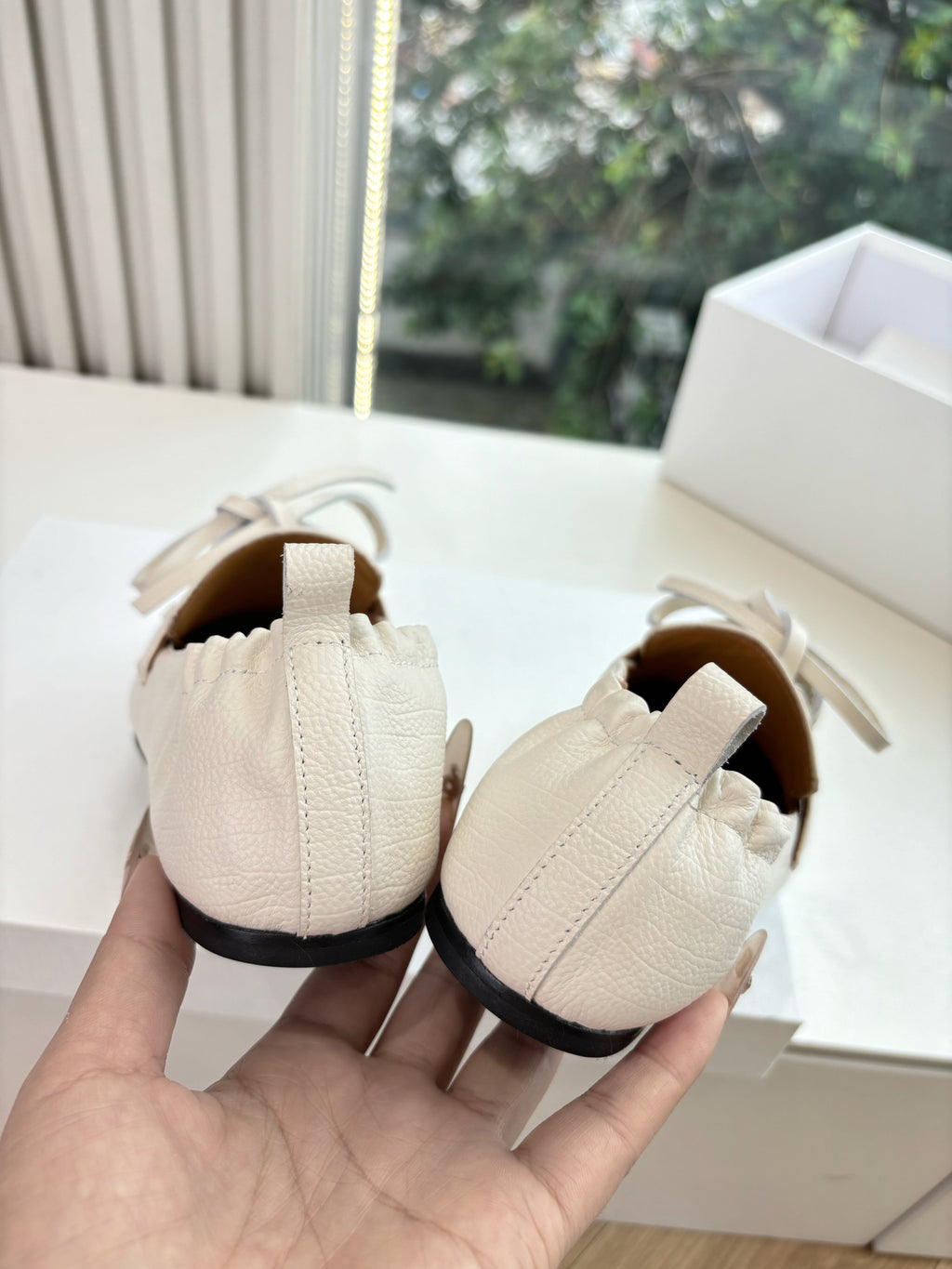 The Row 2025 Mary Jane Loafer White Cowhide 549359