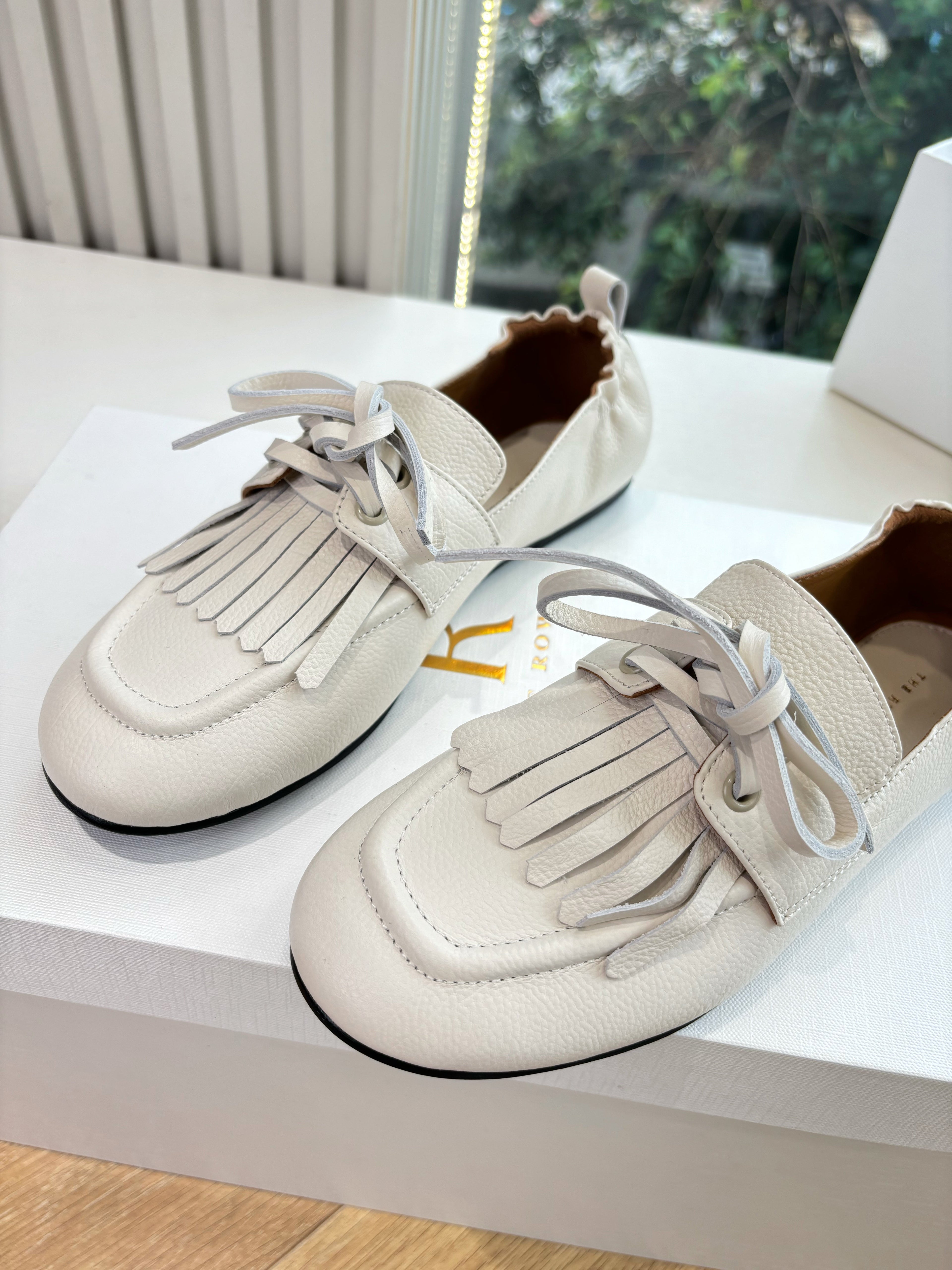 The Row 2025 Mary Jane Loafer White Cowhide 549359