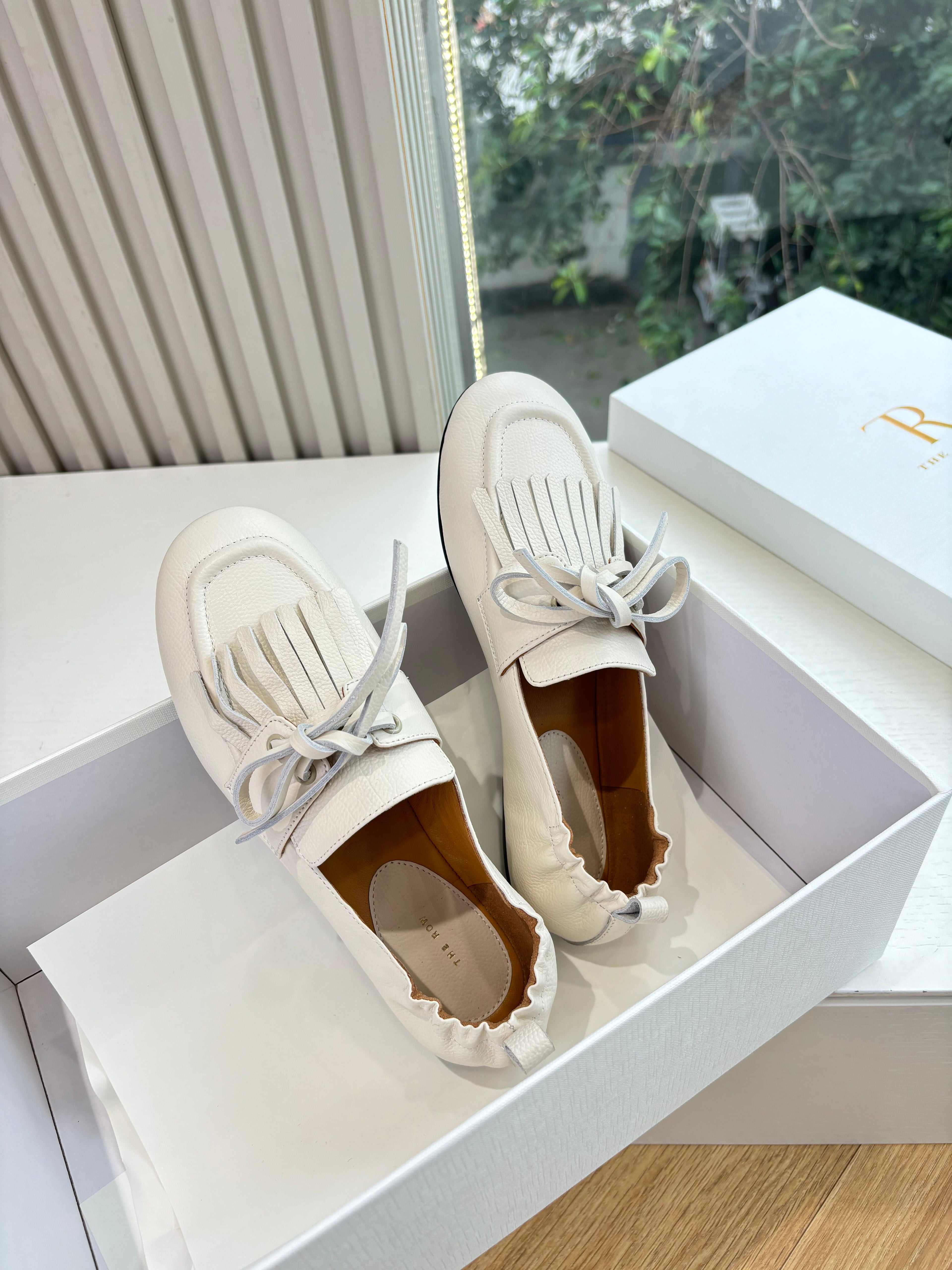 The Row 2025 Mary Jane Loafer White Cowhide 549359