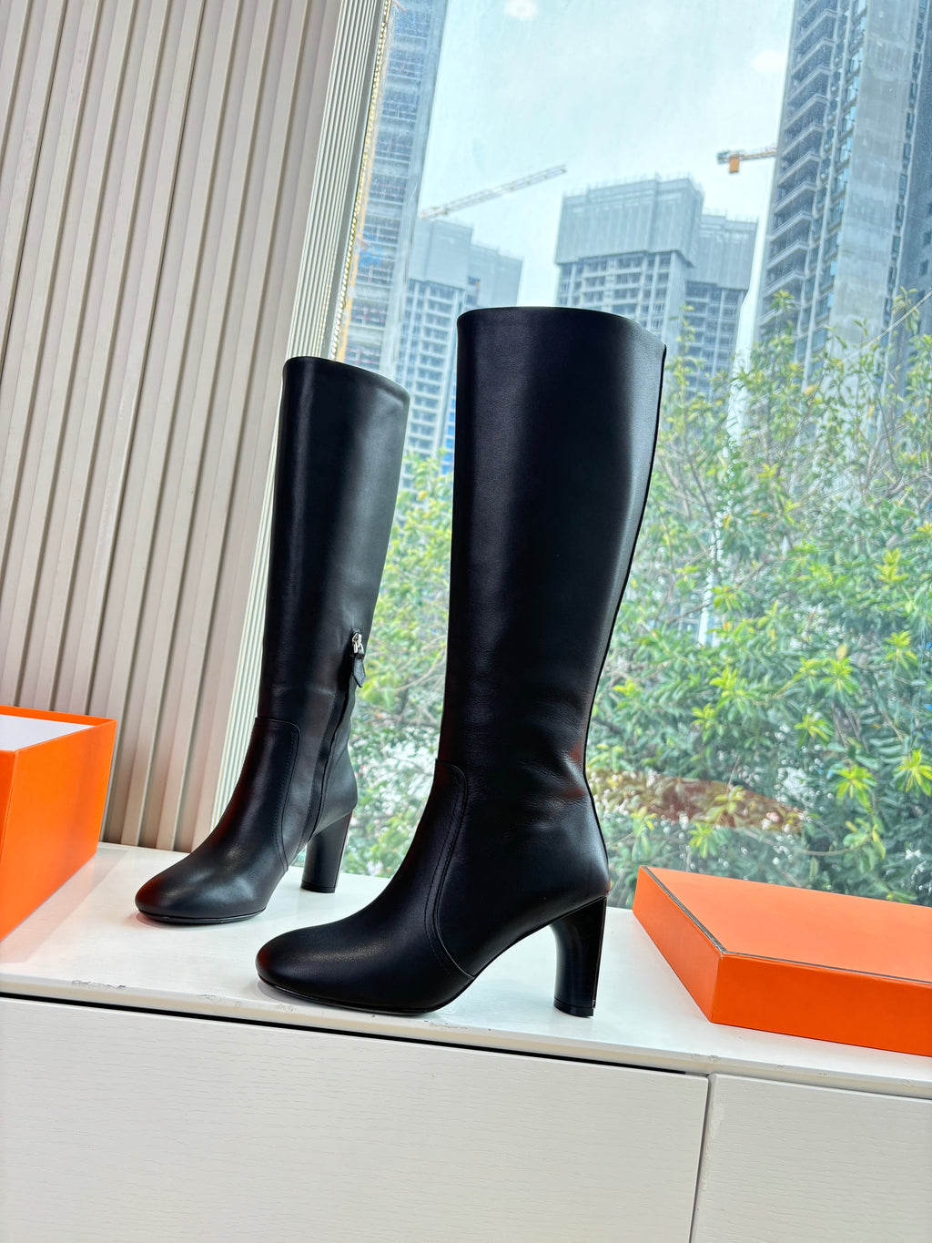 HM Lisa Long Boot 55mm Black Cowhide 548771