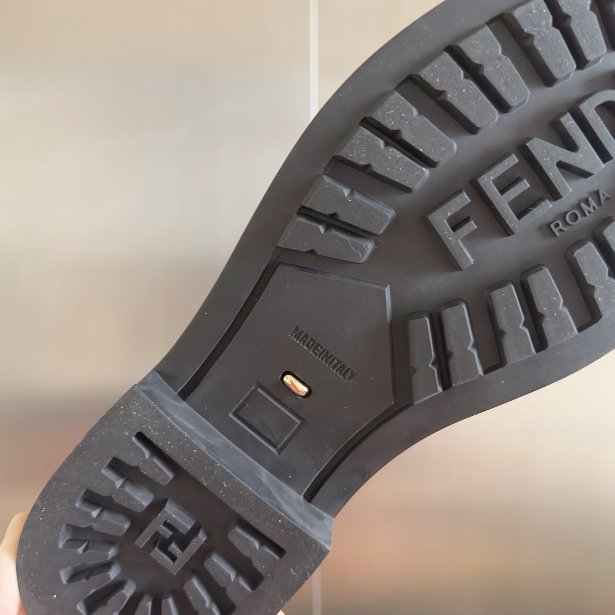 Fendi 2025 Filo Black Sheepskin and FF Fabric Boot 553108