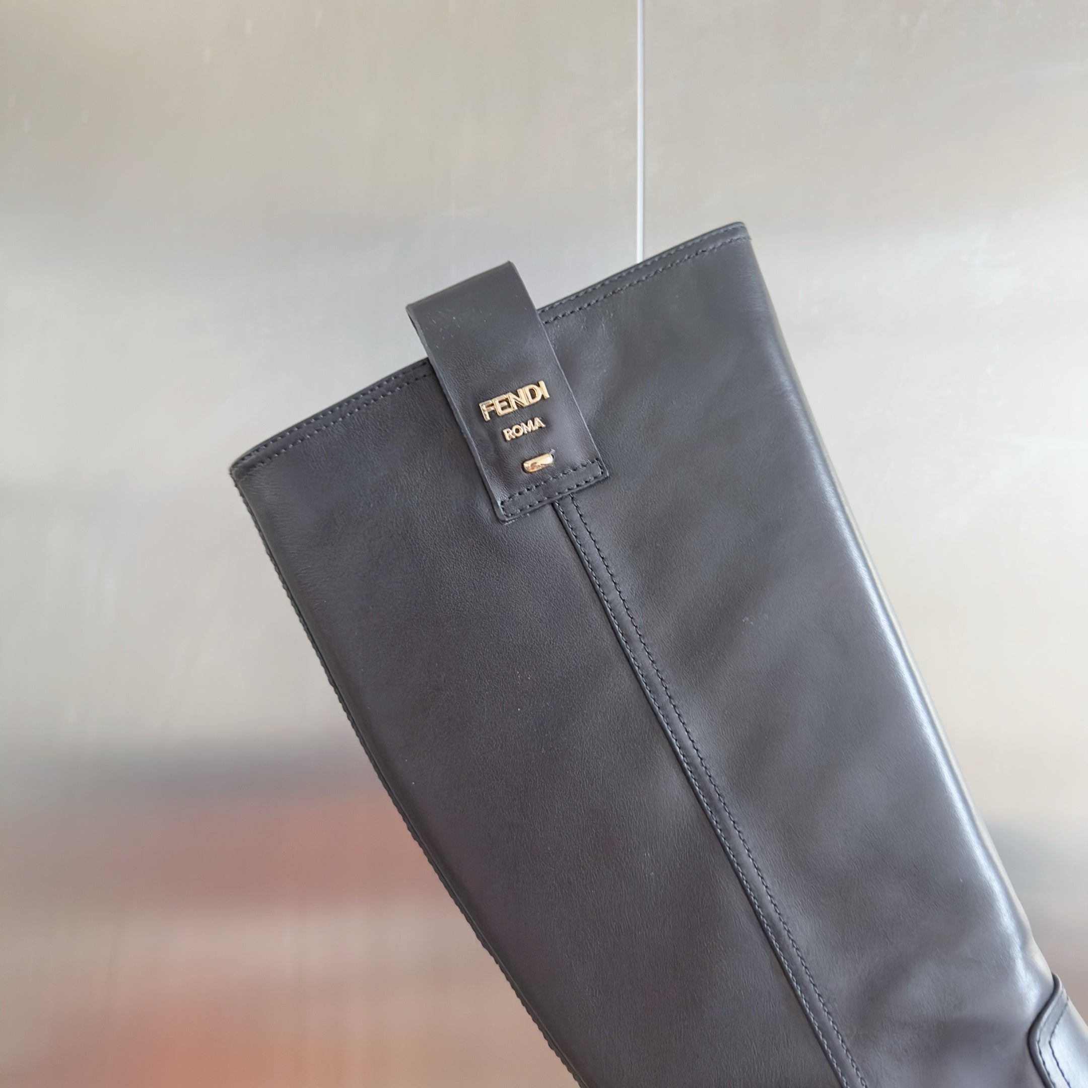 Fendi 2025 Long Boot Black Sheepskin 553109