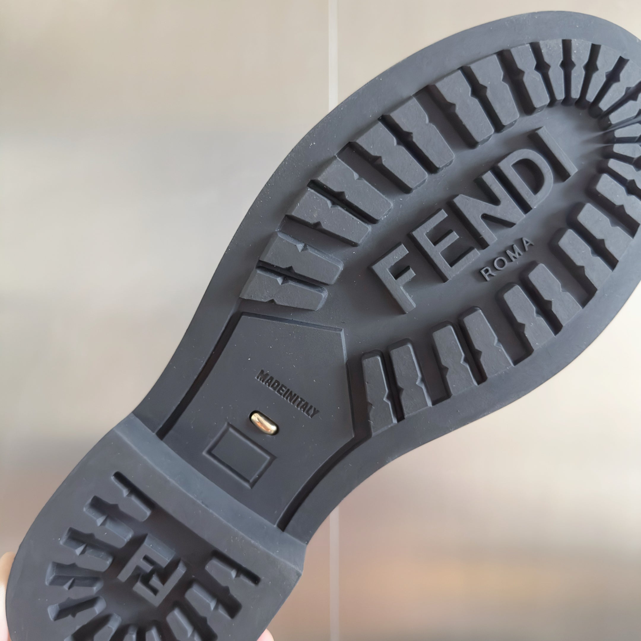 Fendi 2025 Monogram Embossed Long Boot Black Sheepskin 553110