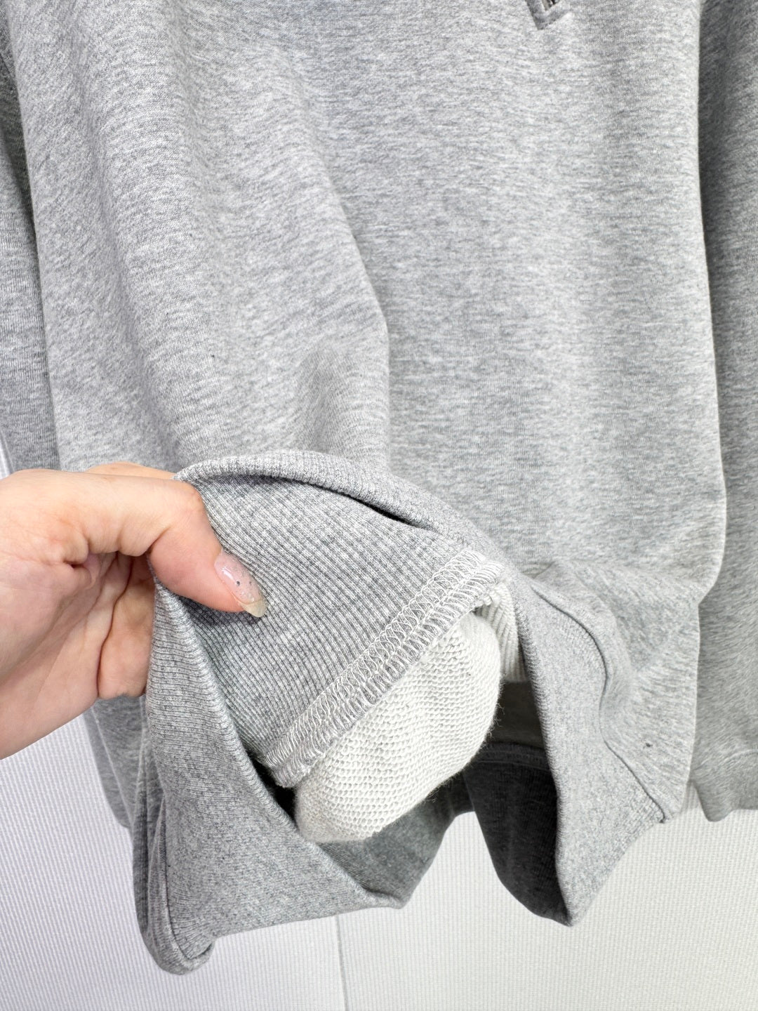 Miumiu 2025 Polo Neck Oversized Sweatshirt Grey Wool