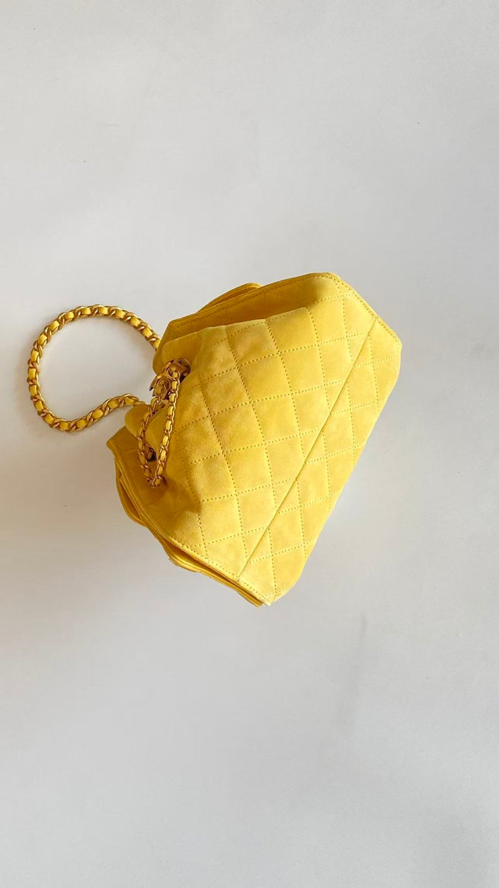 Chanel 25 Hobo Bag Yellow Gold Suede