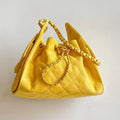 Chanel 25 Hobo Bag Yellow Gold Suede
