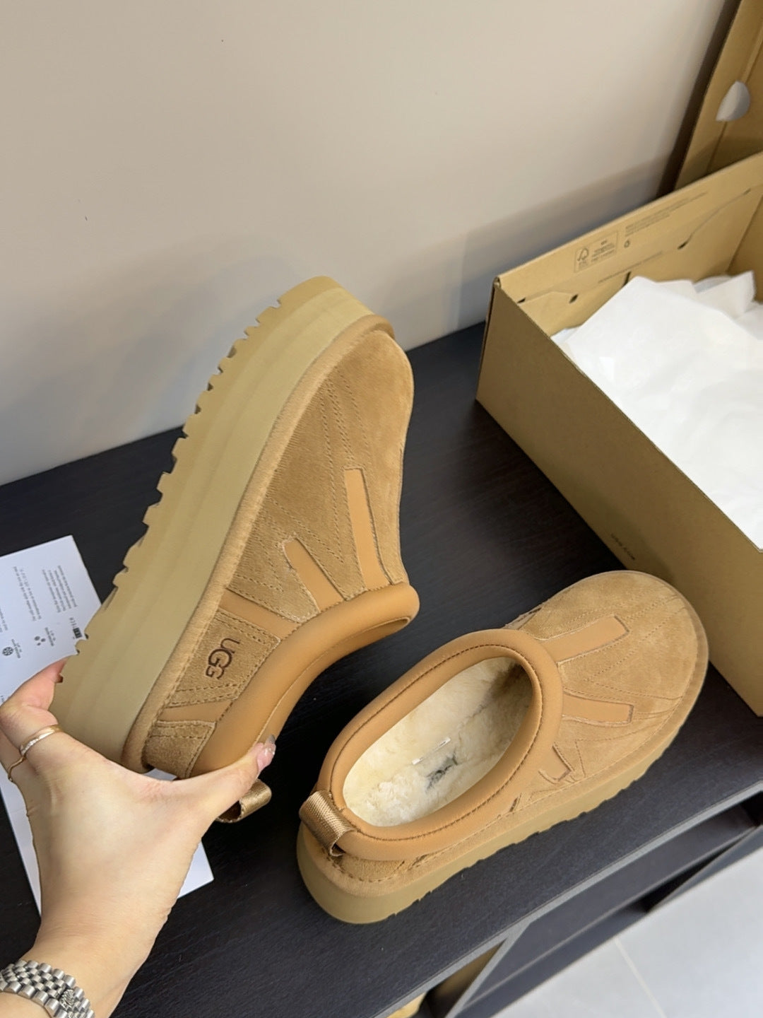 UGG Tazz Sunwave Slippers Brown Suede