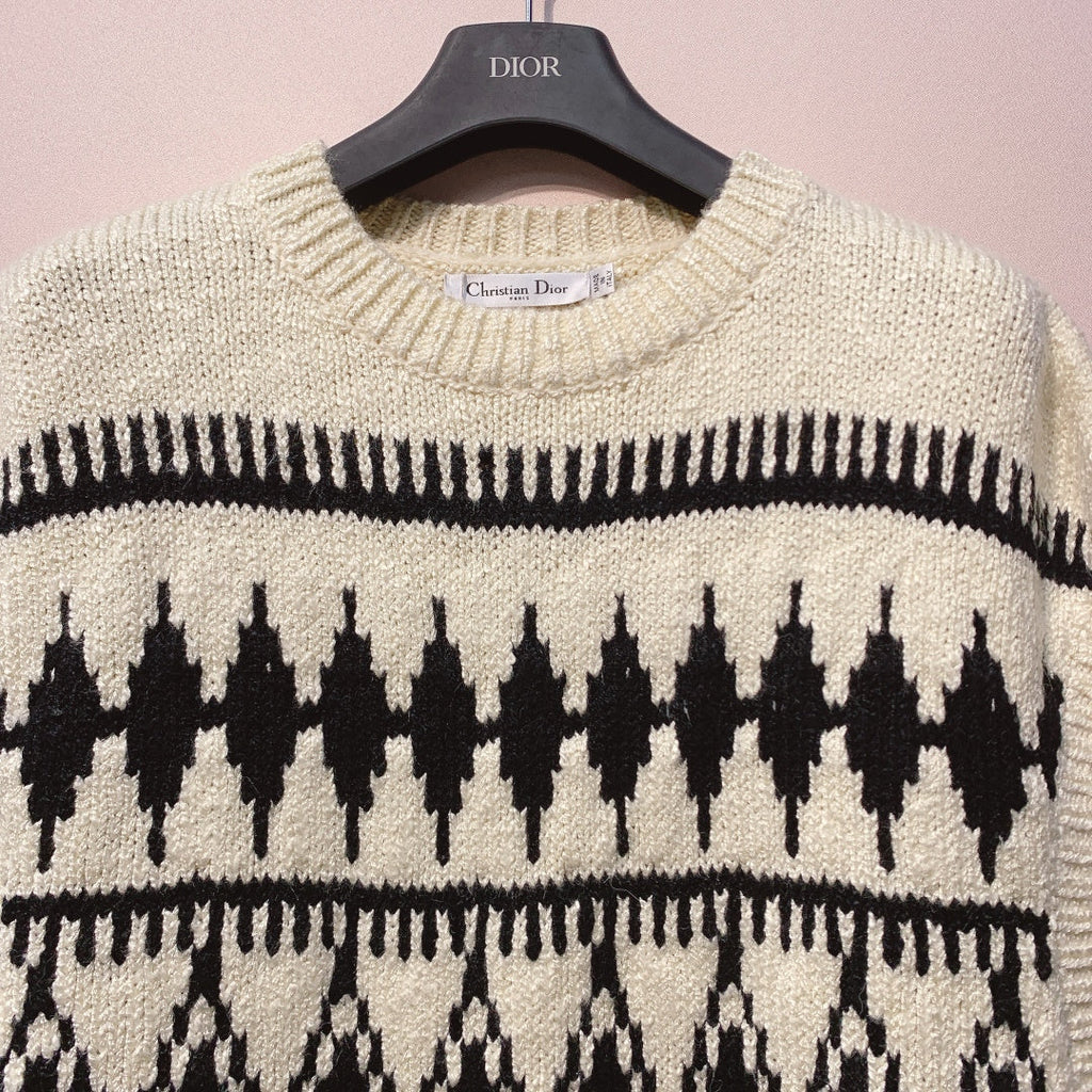 CD 25 Sleeveless Sweater White Black Wool 320037