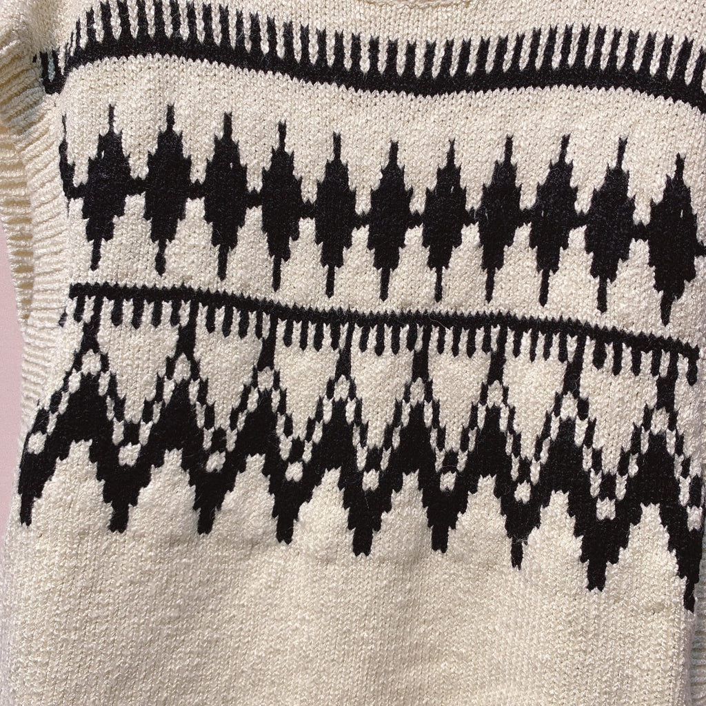 CD 25 Sleeveless Sweater White Black Wool 320037