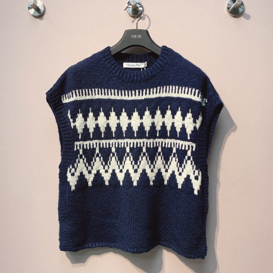 CD 25 Sleeveless Sweater Navy Blue Wool 320038