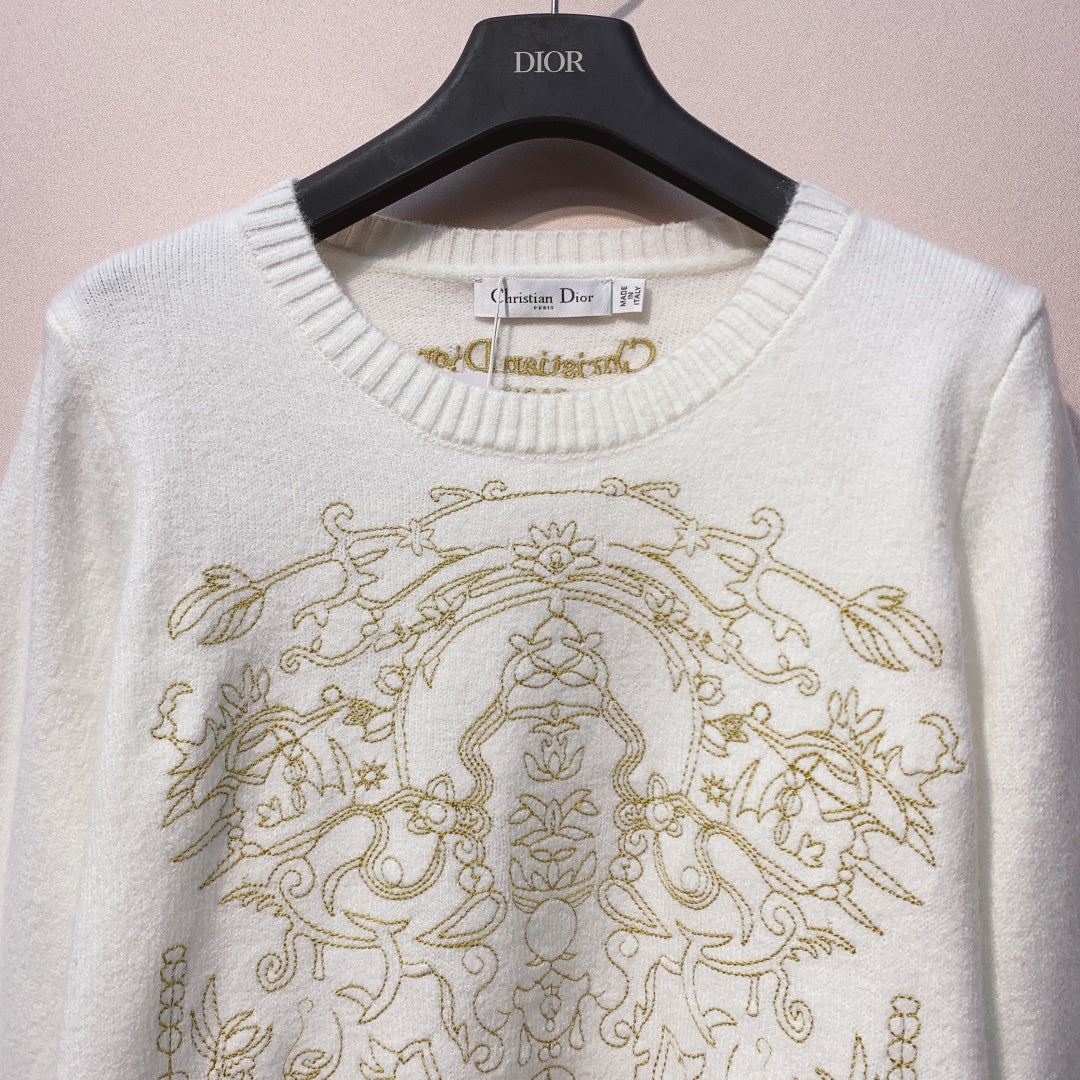 CD 25 Knit Sweater White Wool 320041