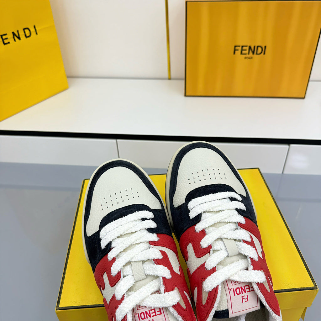 Fendi 2025 Sneaker Red Black Suede Cowhide 559784